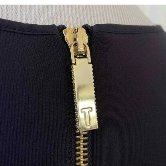 Ted Baker Cheskka Lace and Mesh Skater Dress Dark Blue Navy Floral Embroidery - Picture 16 of 16